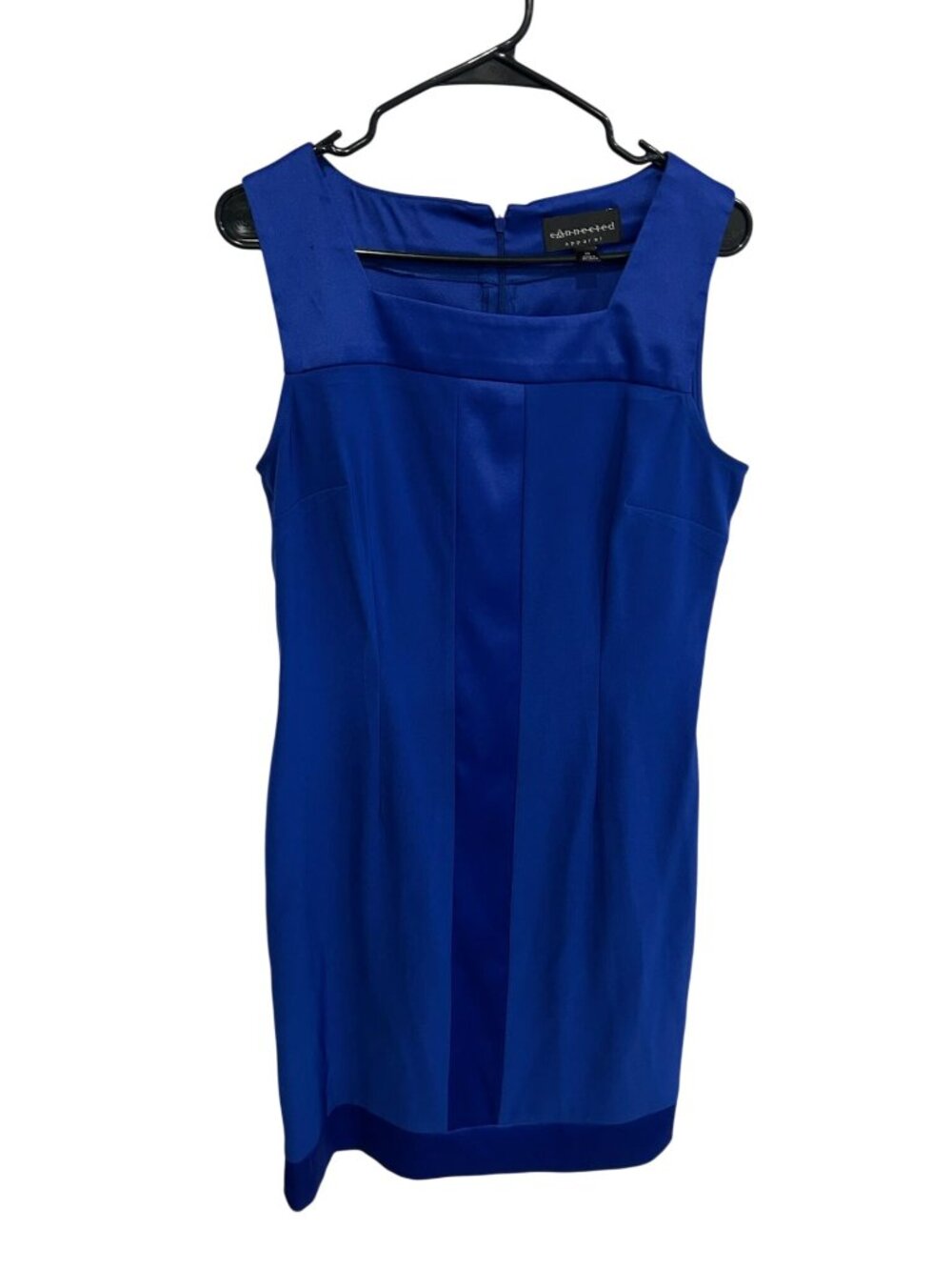 Connected Apparel 10 Blue Sleeveless Sheath Dress Minimalist Clean Girl